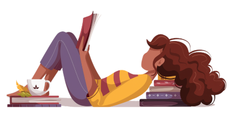 Lady reading a book