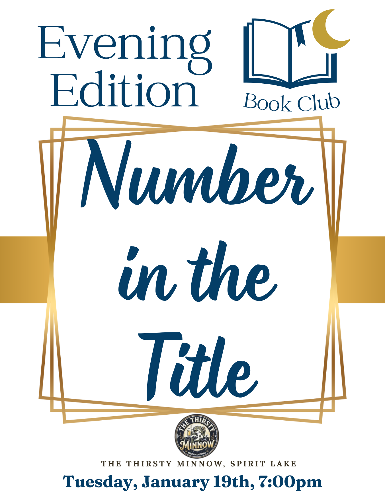 Evening Edition Book Club Flyer: Theme Number in the Title