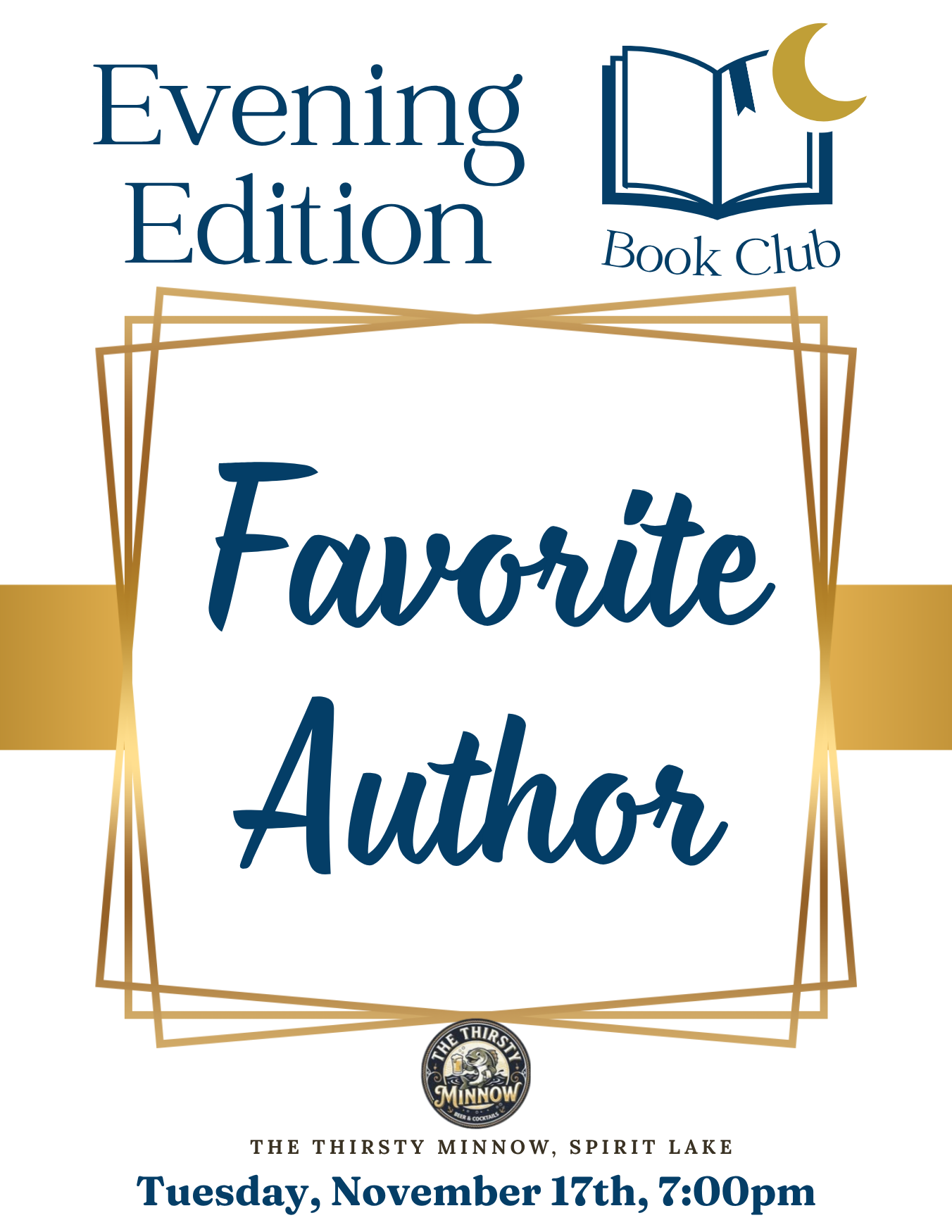 Evening Edition Book Club Flyer: Theme Favorite Author